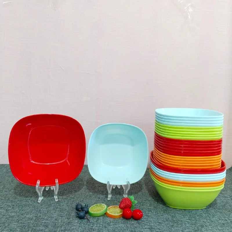 Mangkok Persegi 7 inch Melamin merk Meishing [9077]