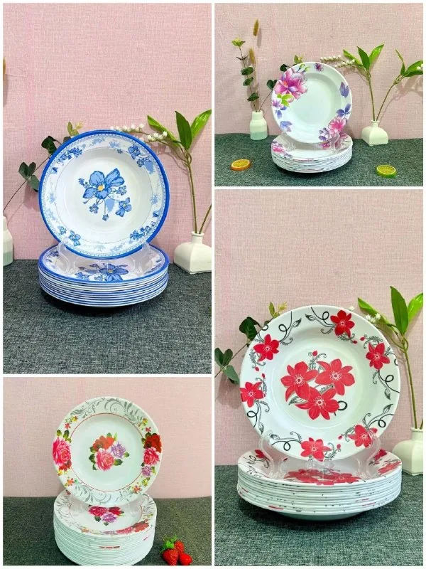 Piring Dalam 9 inch Melamin Motif merk Meishing [G109]