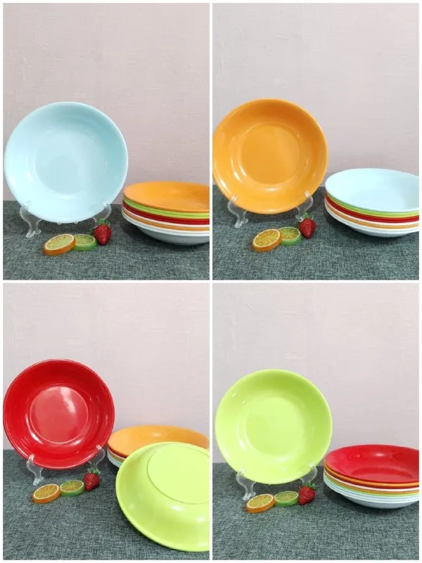 Piring Cekung 9 inch Melamin Polos merk Meishing [G1090]