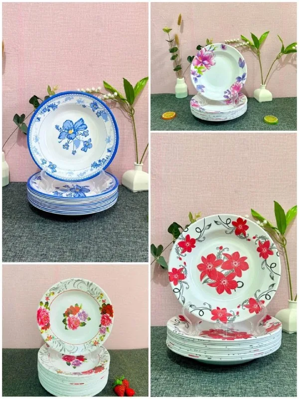 Piring 10 inch Melamin Motif merk Meishing [G110]