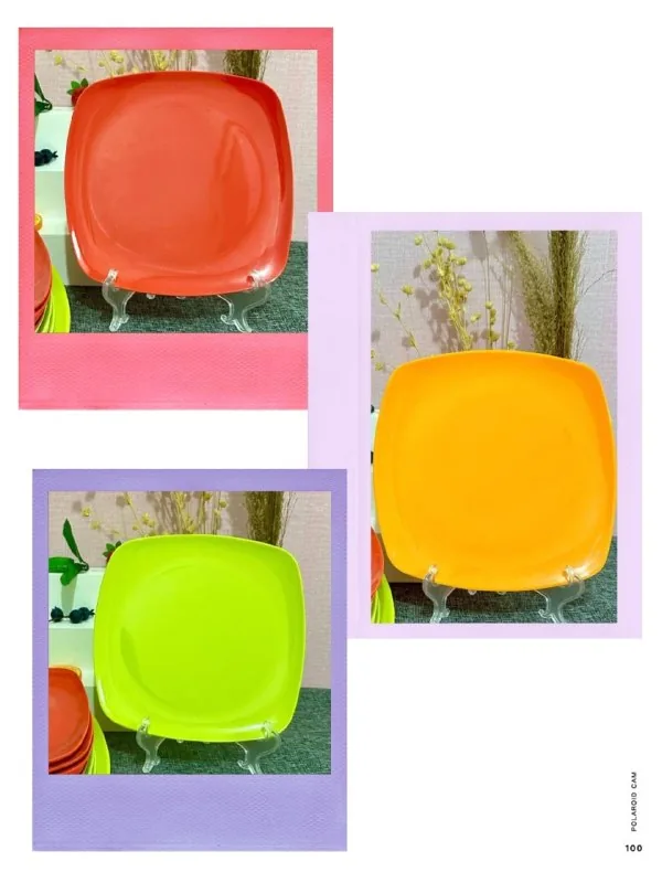 Piring Persegi 9 inch Melamin merk Meishing [G1809]