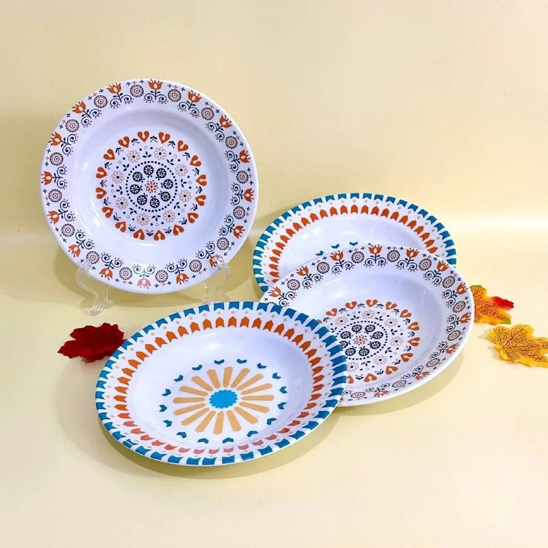 Piring Melamin Dalam 9 Inch Motif Merk Toptree [P2009]