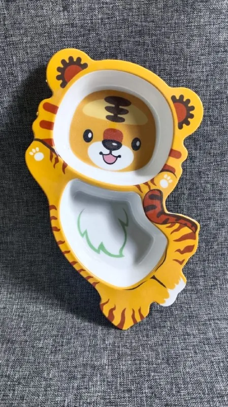 Piring Piring Makan Anak 10,5" Melamin Motif Binatang Macan merk Toptree [P3104-061]