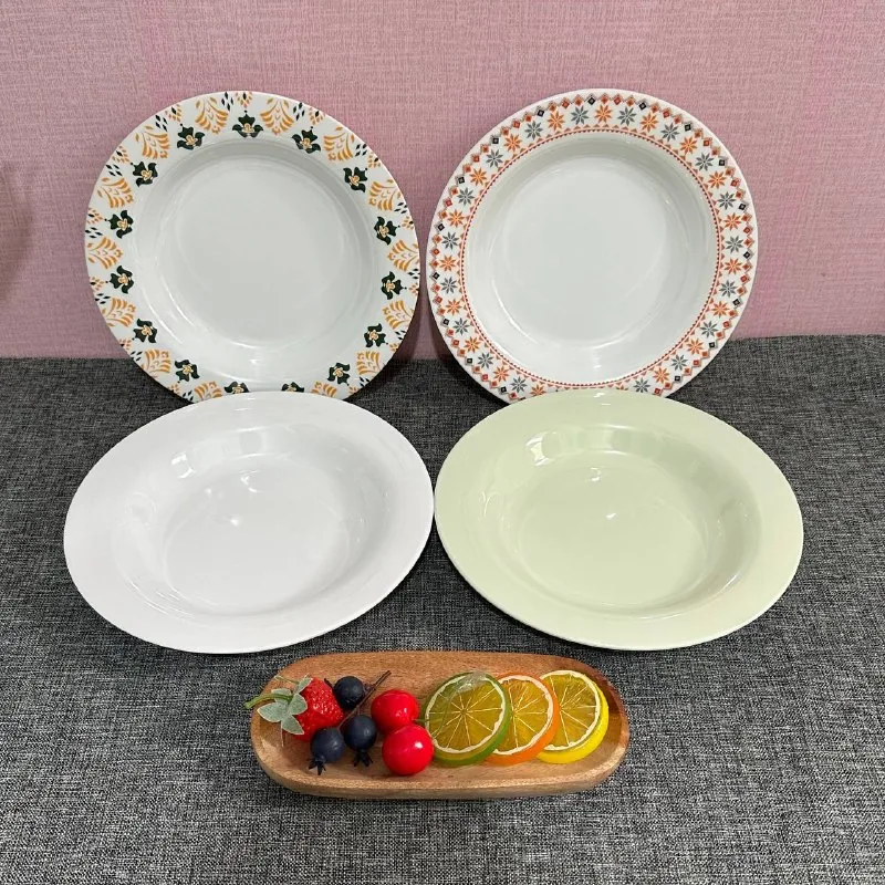 Piring Sasis Sedalam  9 inch Melamin Polos & Motif merk Toptree [P4609] (Motif)