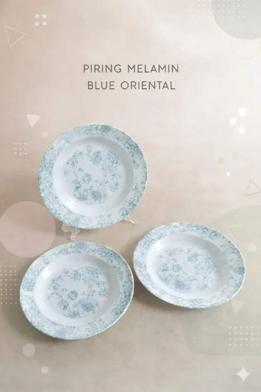Piring Makan Melamin 9 Inch Polos & Motif Merk Toptree [P109- o47]