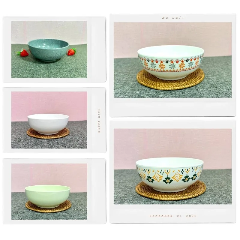 Mangkok Mie 7 inch Melamin Polos & Motif merk Toptree [W607] (Polos)